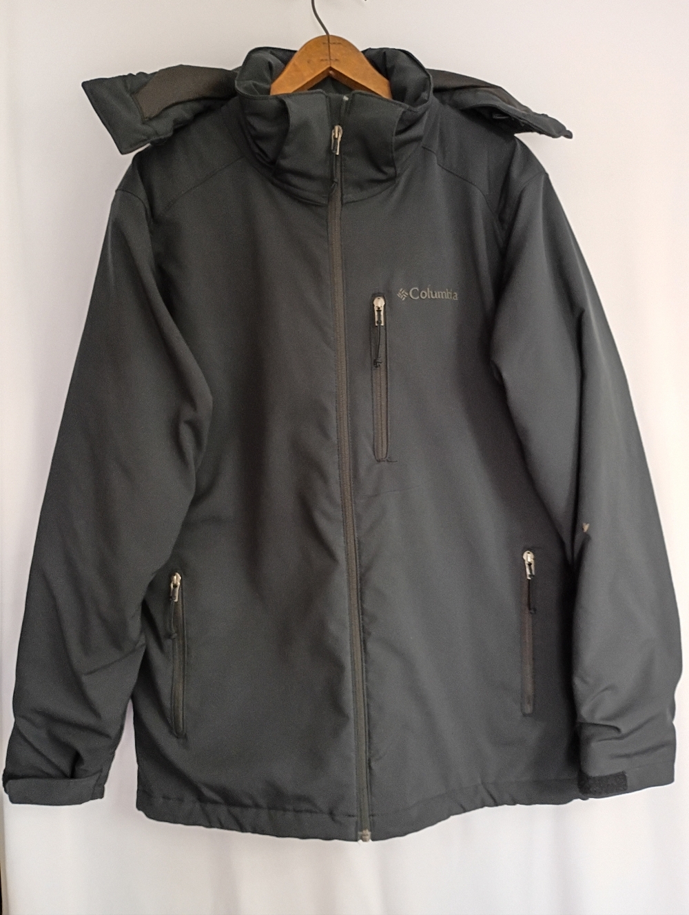 Columbia Gate Racer Jacket Men's Sz M Softshell Hooded Black